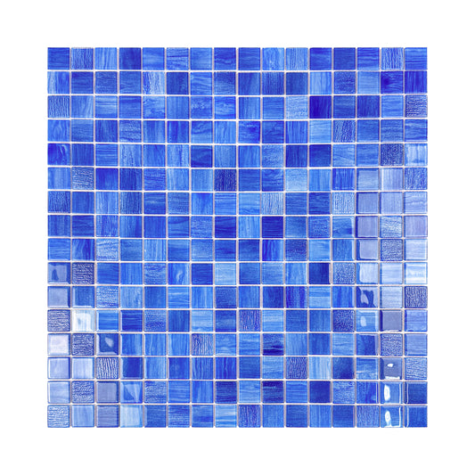 Noble Haven Loyal Blue & Navy Blue & Neon Blue Mixed Glass Mosaic Swimming Pool Tile