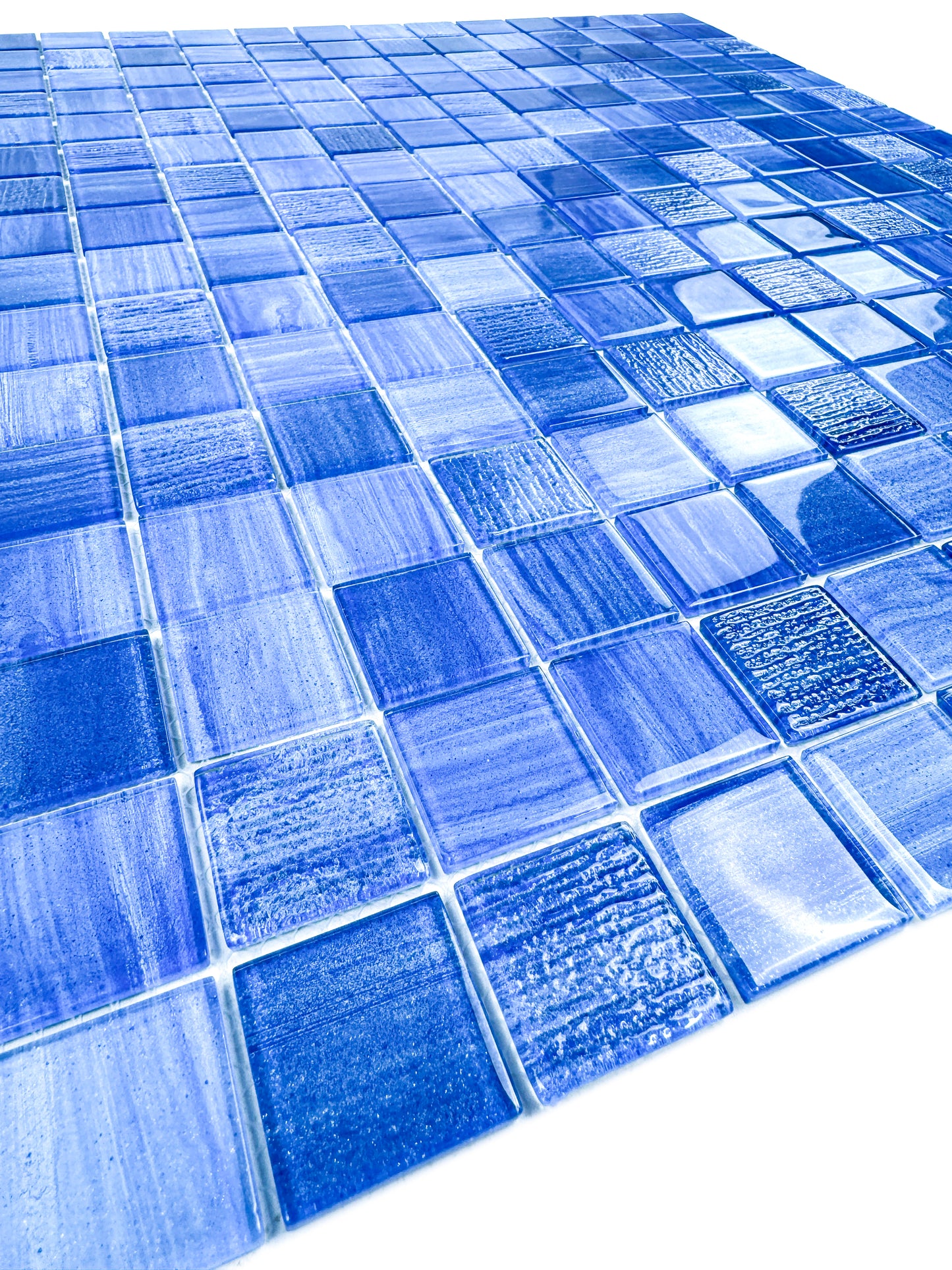Noble Haven Loyal Blue & Navy Blue & Neon Blue Mixed Glass Mosaic Swimming Pool Tile