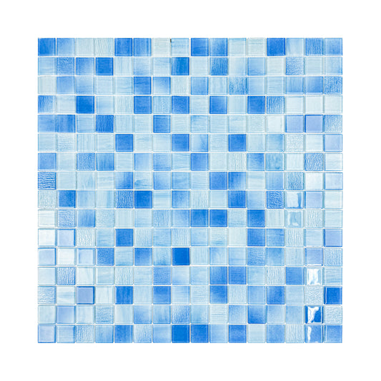 Noble Haven Light Blue & baby Blue & French Blue Mixed Glass Mosaic Swimming Pool Tile
