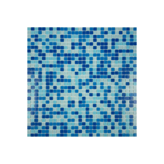 Serene Spectrum Sky Blue & French Blue  & Navy Blue Mixed Hot Melt Glass Mosaic
