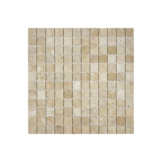 Palace Royale Series Light Beige  Honed Square Travertine Marble Mosaic