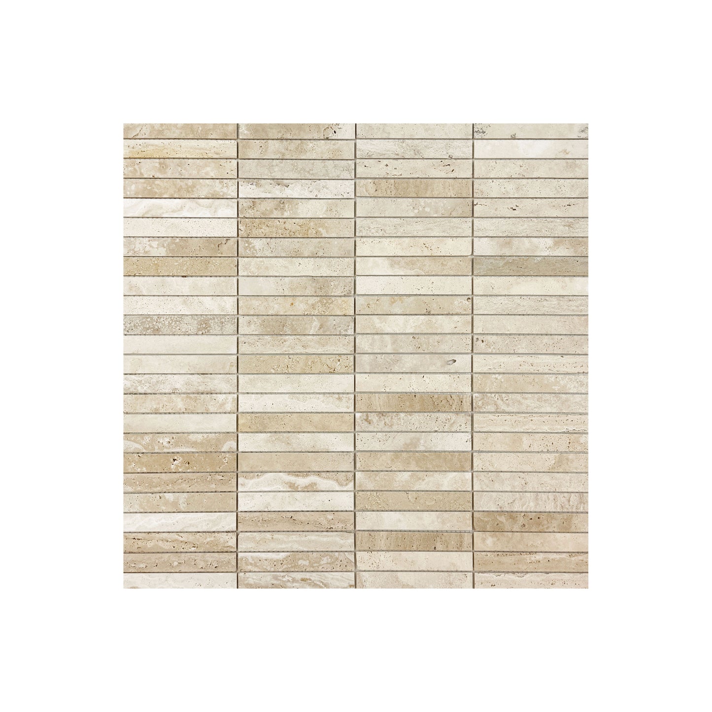 Beige Travertine Series Light Beige Honed Rectangle Marble Mosaic