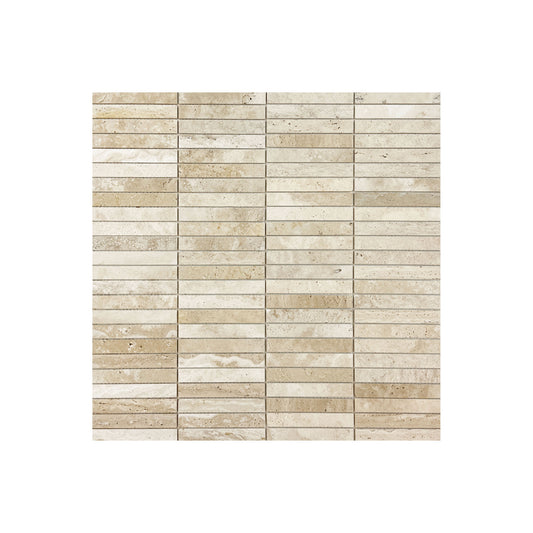 Beige Travertine Series Light Beige Honed Rectangle Marble Mosaic