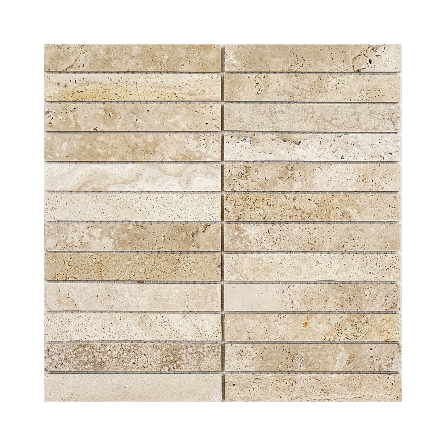 Beige Travertine Series Light Beige Honed Rectangle Marble Mosaic