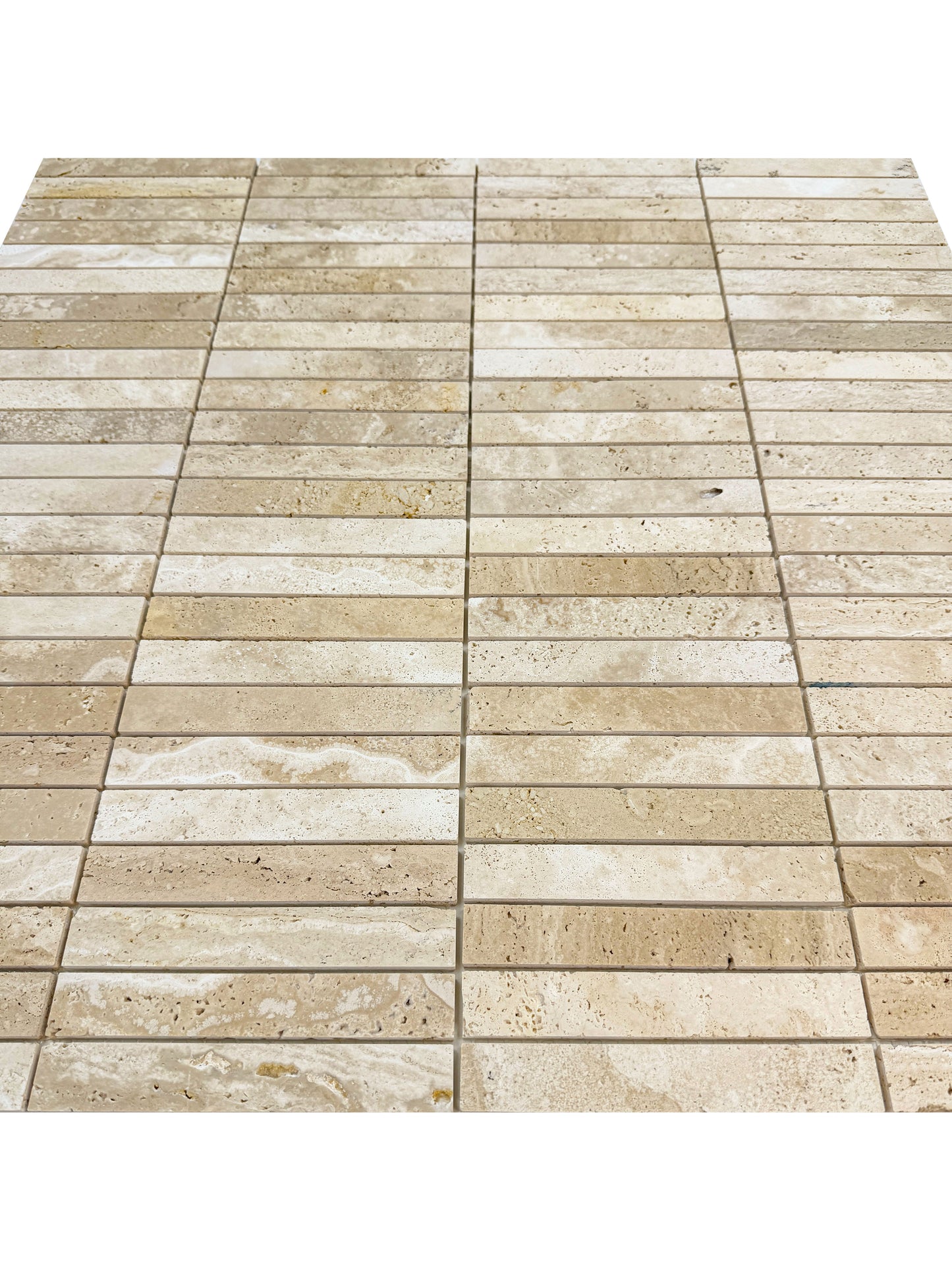 Beige Travertine Series Light Beige Honed Rectangle Marble Mosaic