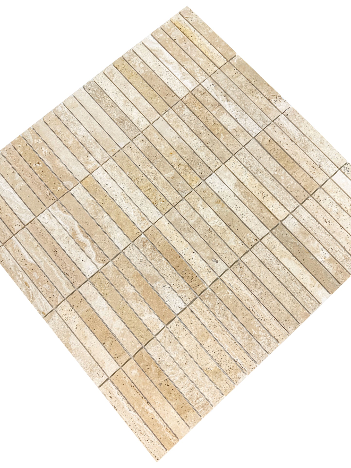 Beige Travertine Series Light Beige Honed Rectangle Marble Mosaic