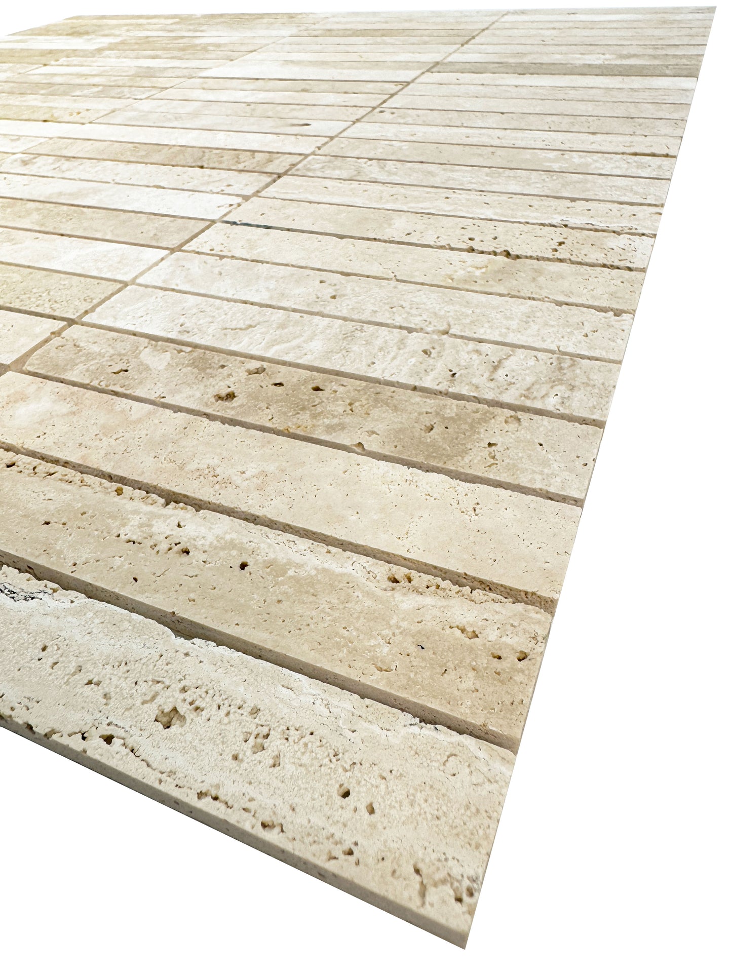 Beige Travertine Series Light Beige Honed Rectangle Marble Mosaic