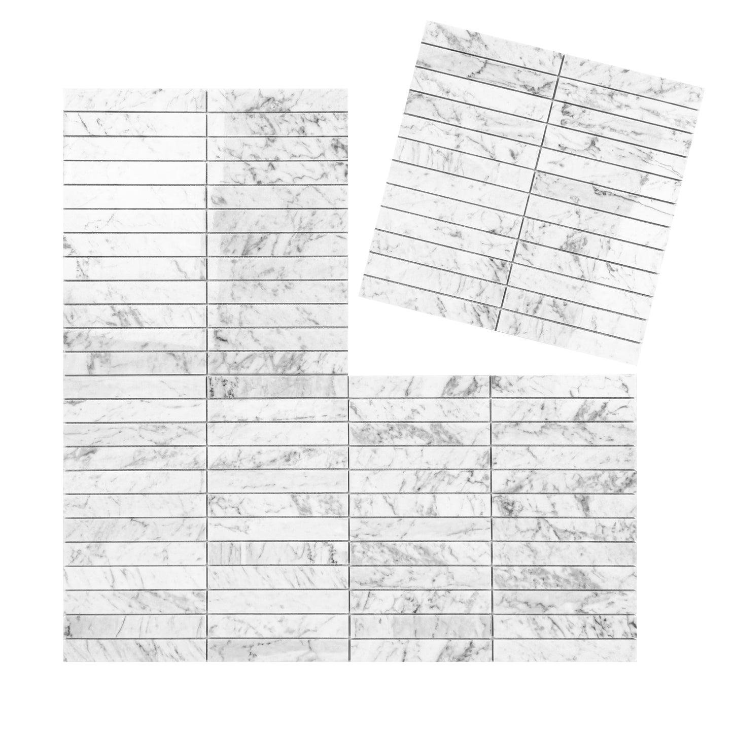 Carrara white Series Carrara White Polished Rectangle Marble Mosaic