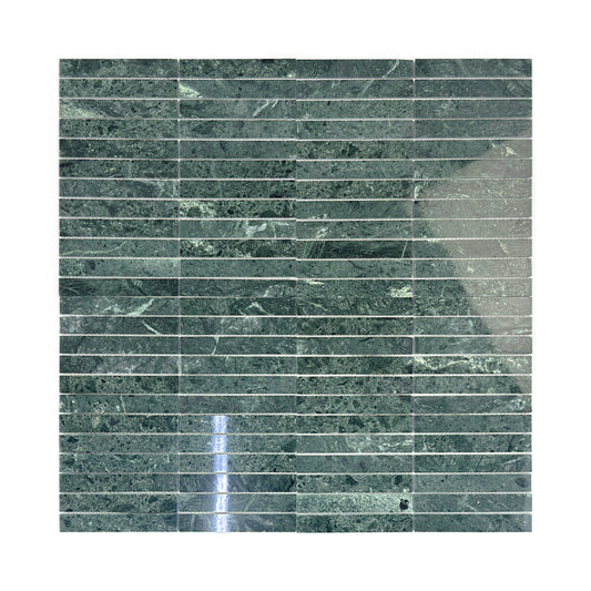 Verde Alpi Series Polished Rectangle Marble Mosaic
