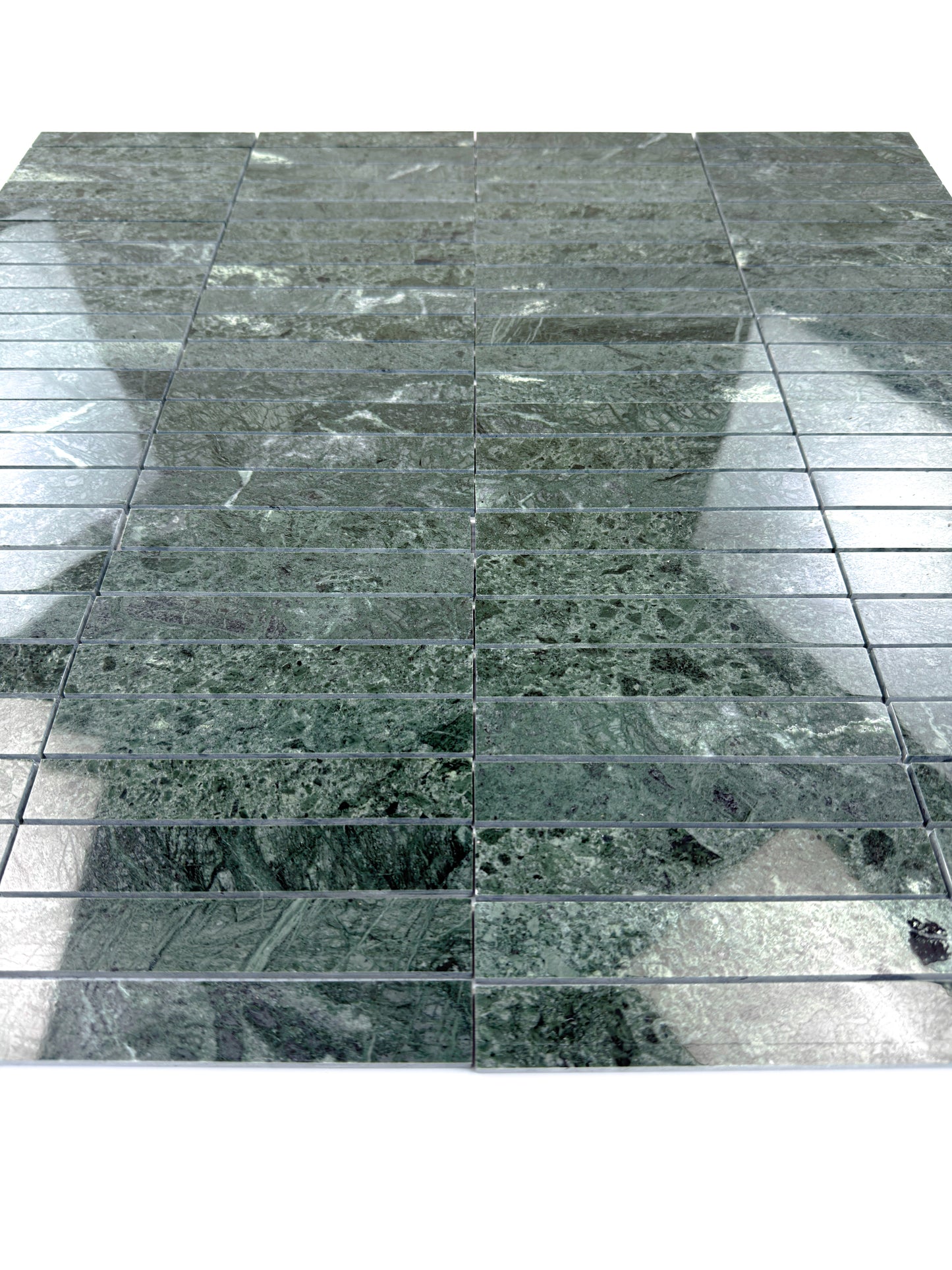 Verde Alpi Series Polished Rectangle Marble Mosaic