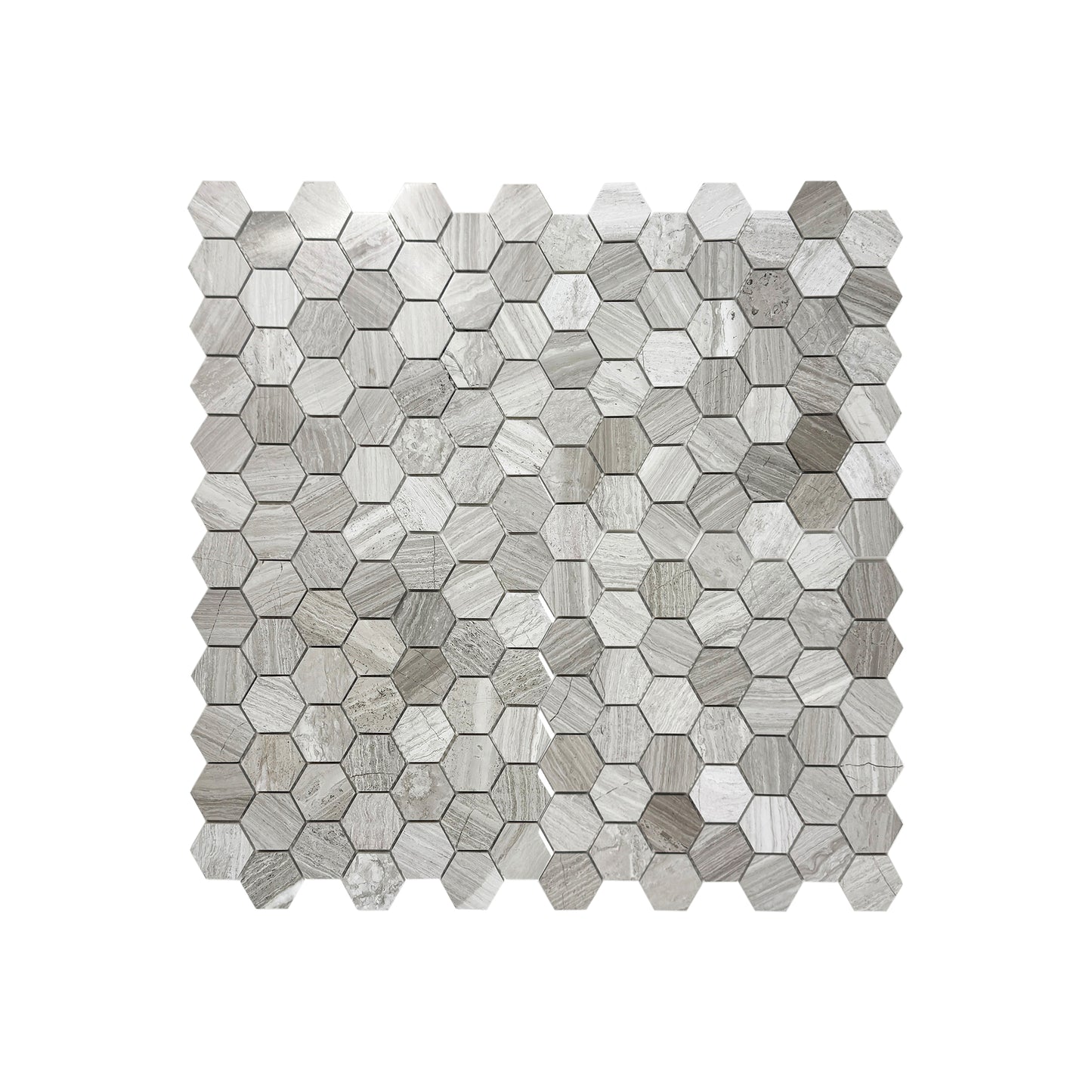 Versace Luxury Series White Wood Vein Polished Hexagon Marble Mosaic