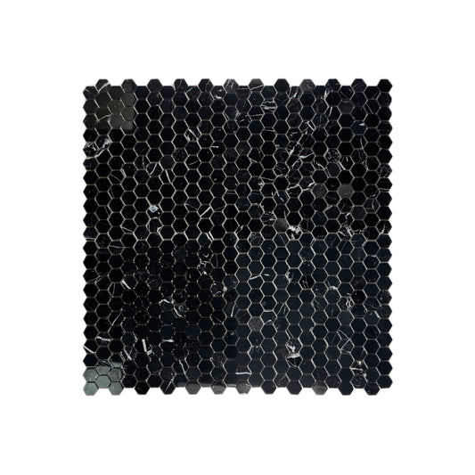 Versace Luxury Series Black Marquina Polished Hexagon Marble Mosaic