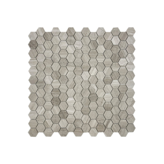Versace Luxury Series White Wood Vein Polished Hexagon Marble Mosaic