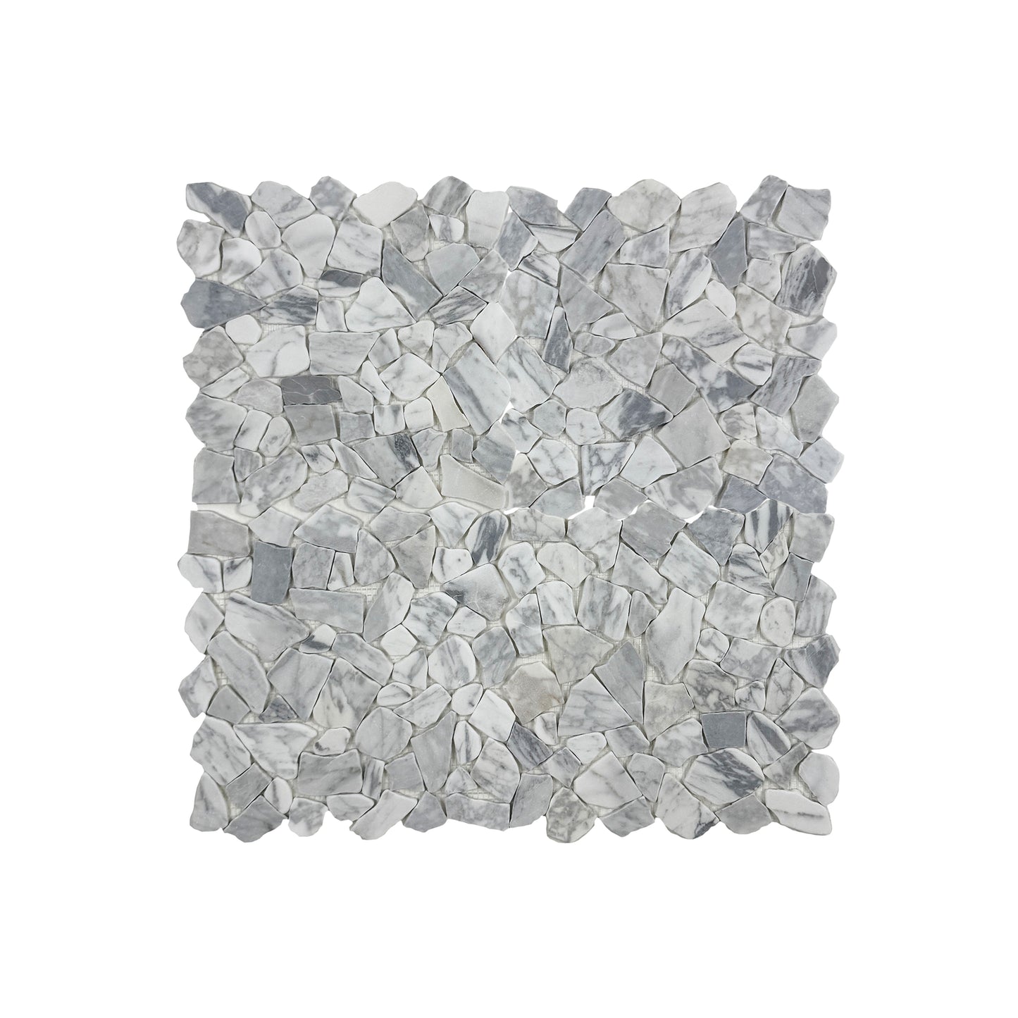 Marble Reverie Series Carrara White Honed Irregular Shape Marble Mosaic