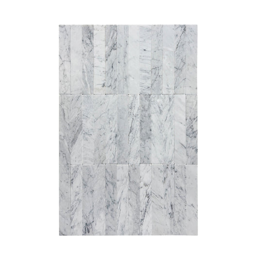 Verona Series Carrara White Tumble & Brush Surface Marble Tile