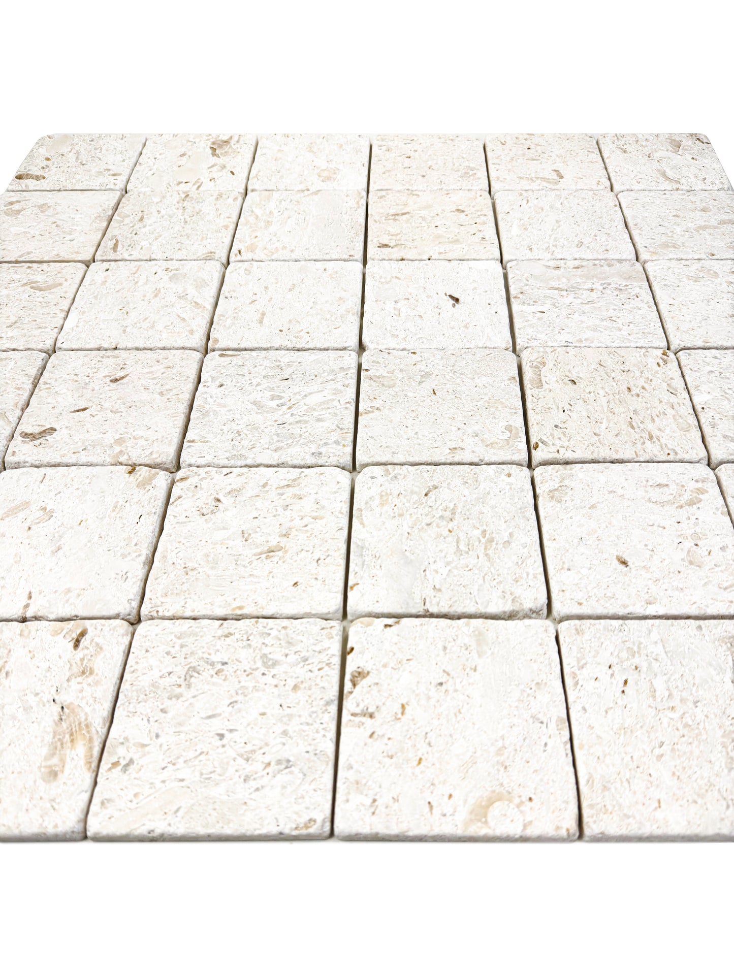 Rome Vestige Series Square Gold Fossil Marble Tumble & Brush Leather Surface Marble Tile