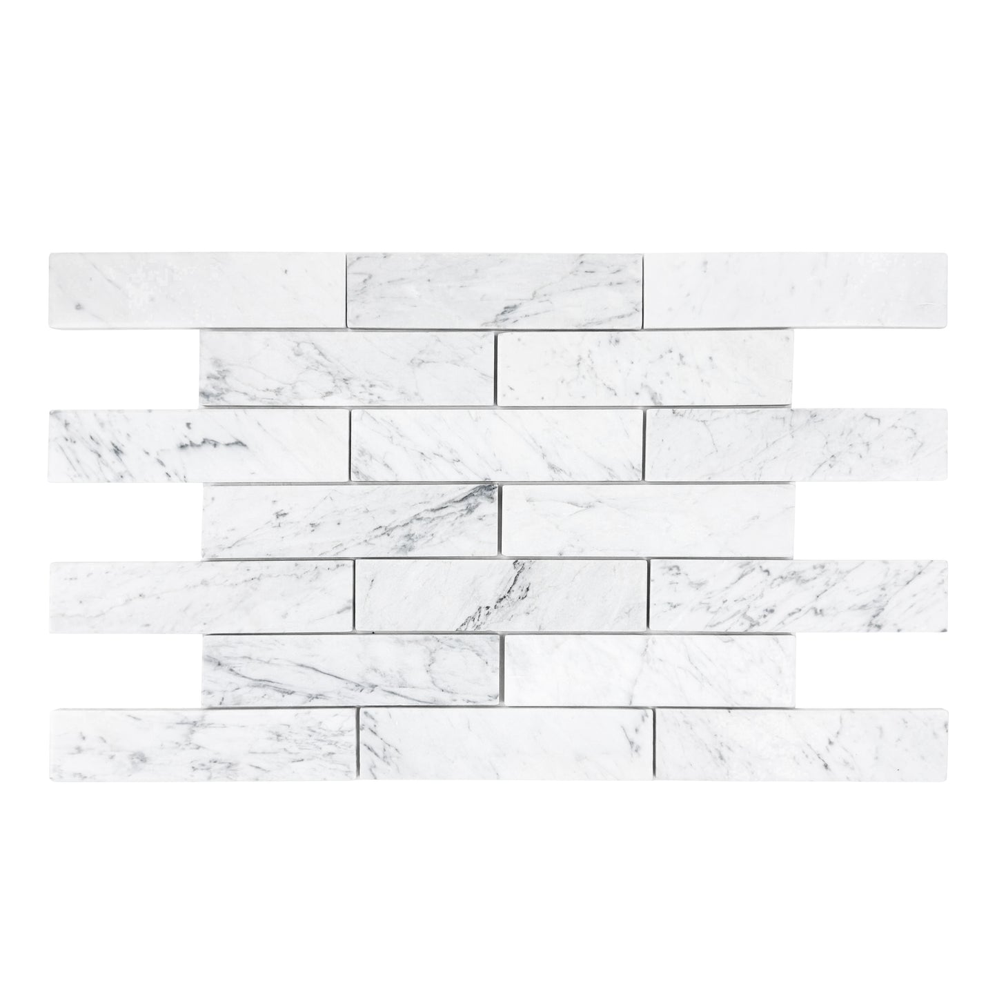 Rome Vestige Series Rectangle Carrara White Marble Tumble & Brush Leather Surface Marble Tile