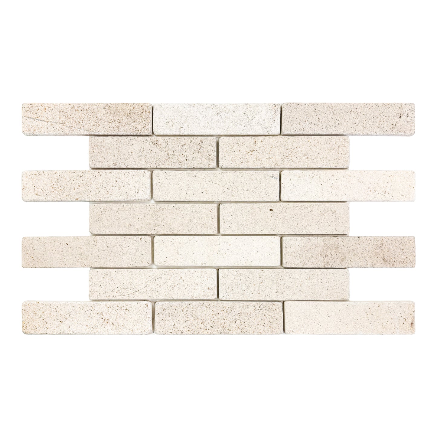Rome Vestige Series Rectangle Moca Crema Limestone Tumble & Brush Leather Surface Marble Tile
