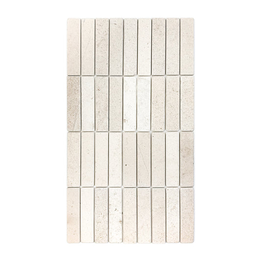 Rome Vestige Series Rectangle Moca Crema Limestone Tumble & Brush Leather Surface Marble Tile