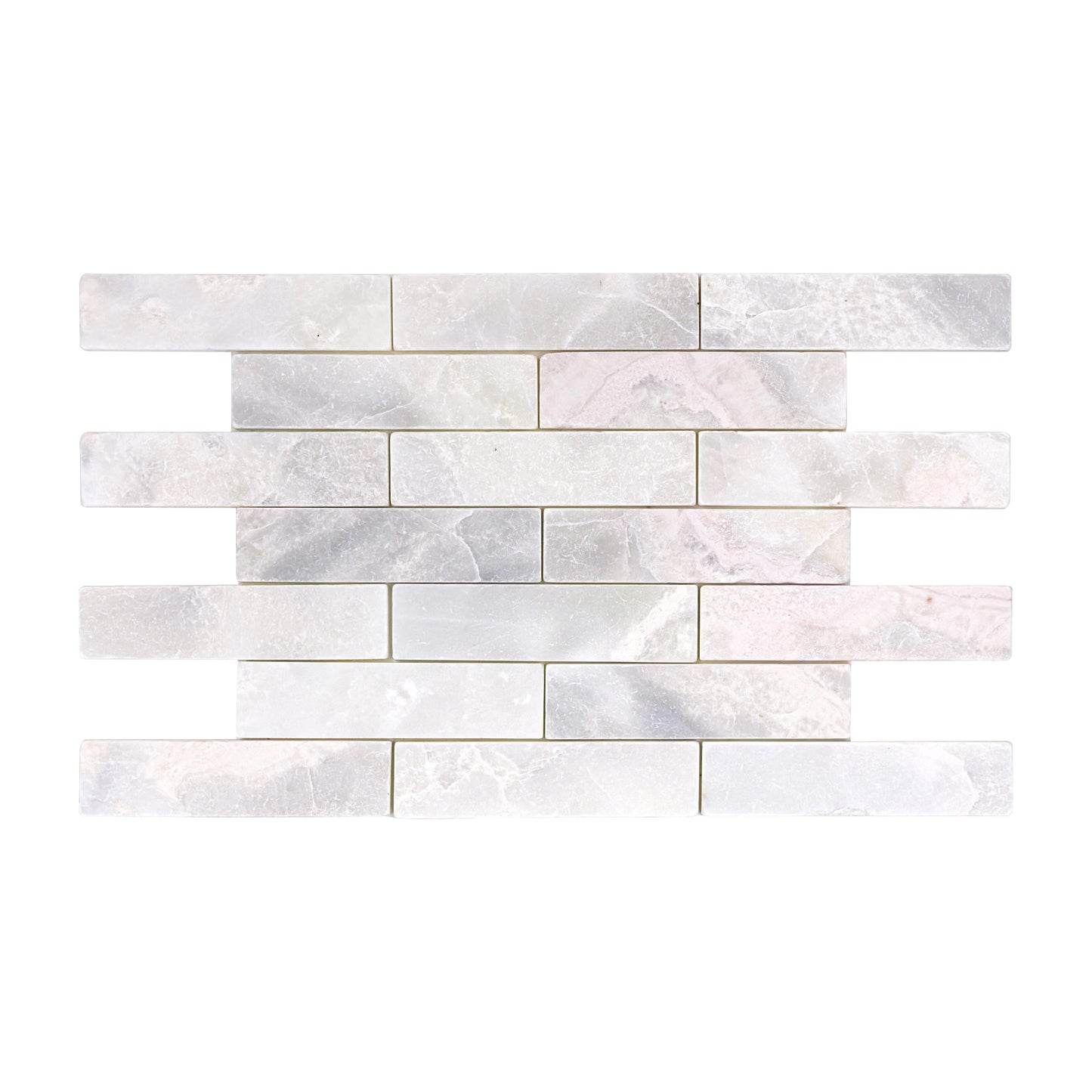 Rome Vestige Series Rectangle Fendi White Marble Tumble & Brush Leather Surface Marble Tile