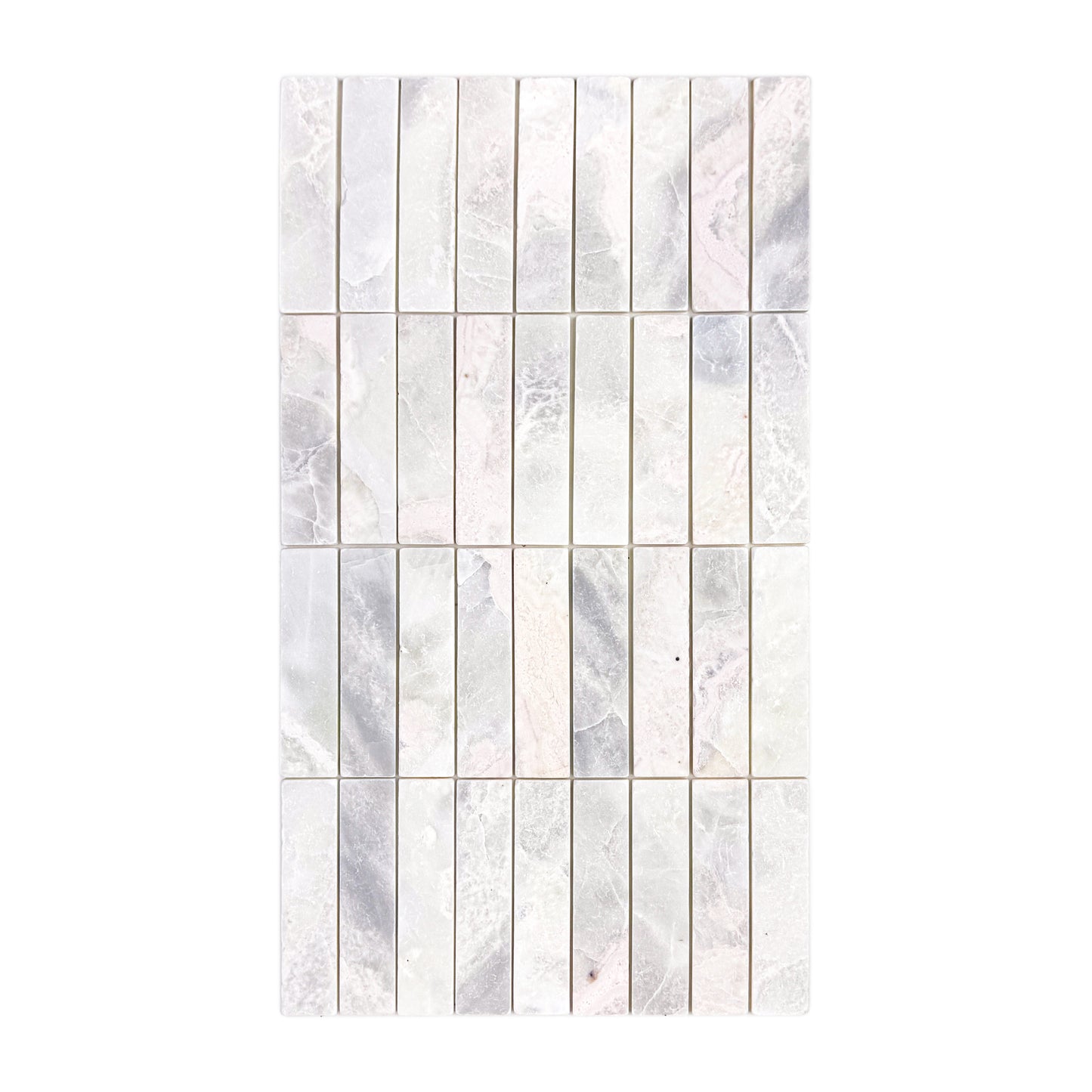 Rome Vestige Series Rectangle Fendi White Marble Tumble & Brush Leather Surface Marble Tile