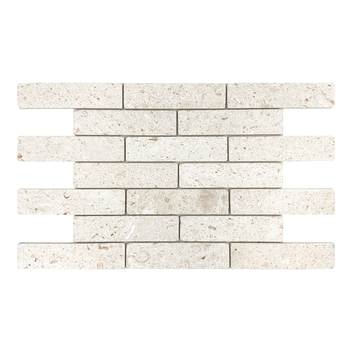 Rome Vestige Series Rectangle Gold Fossil Marble Tumble & Brush Leather Surface Marble Tile