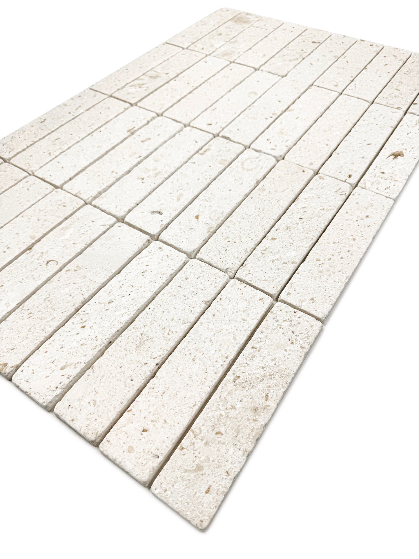 Rome Vestige Series Rectangle Gold Fossil Marble Tumble & Brush Leather Surface Marble Tile