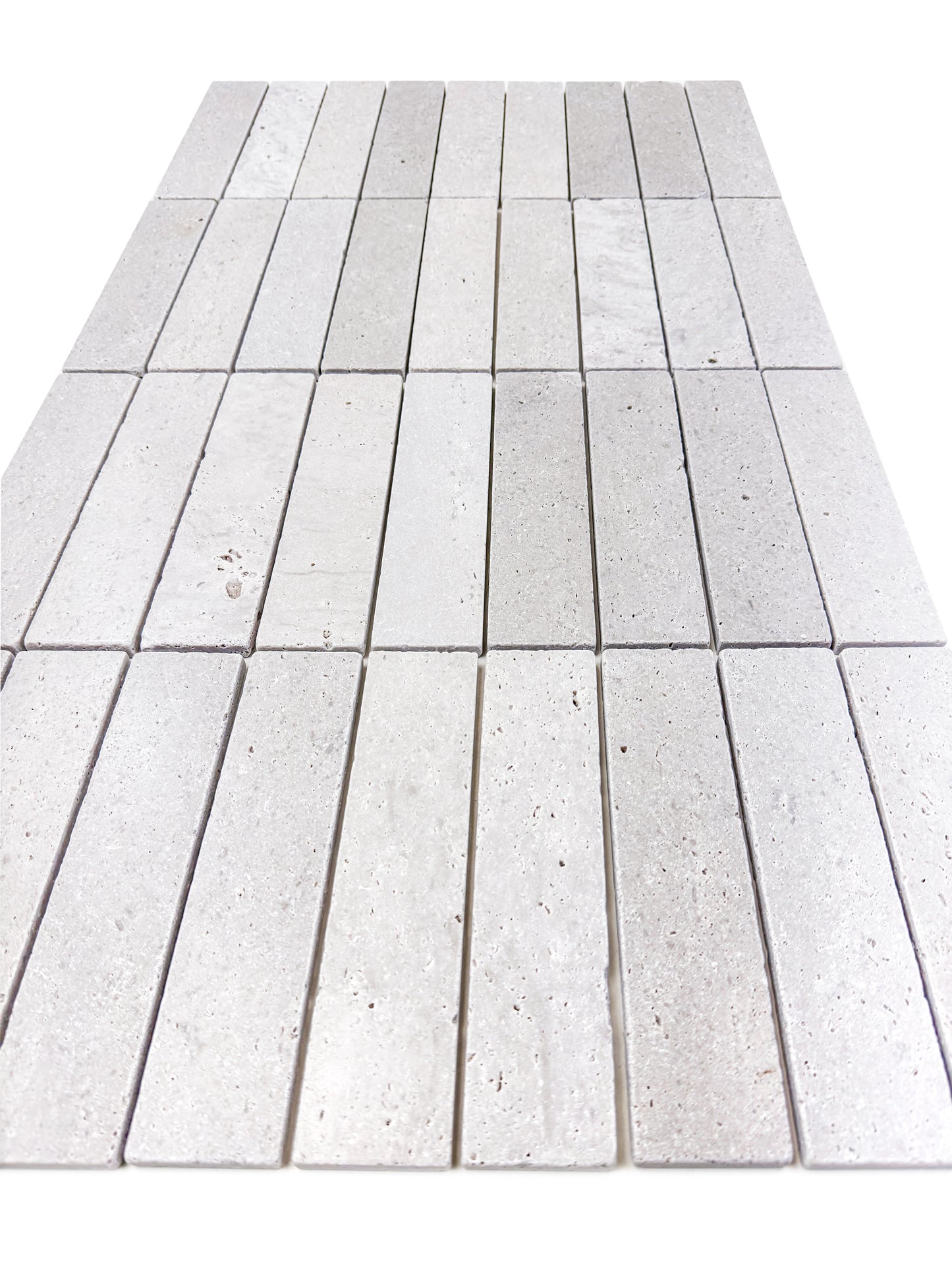 Rome Vestige Series Rectangle Kwong Sal White Travertine Tumble & Brush Leather Surface Marble Tile