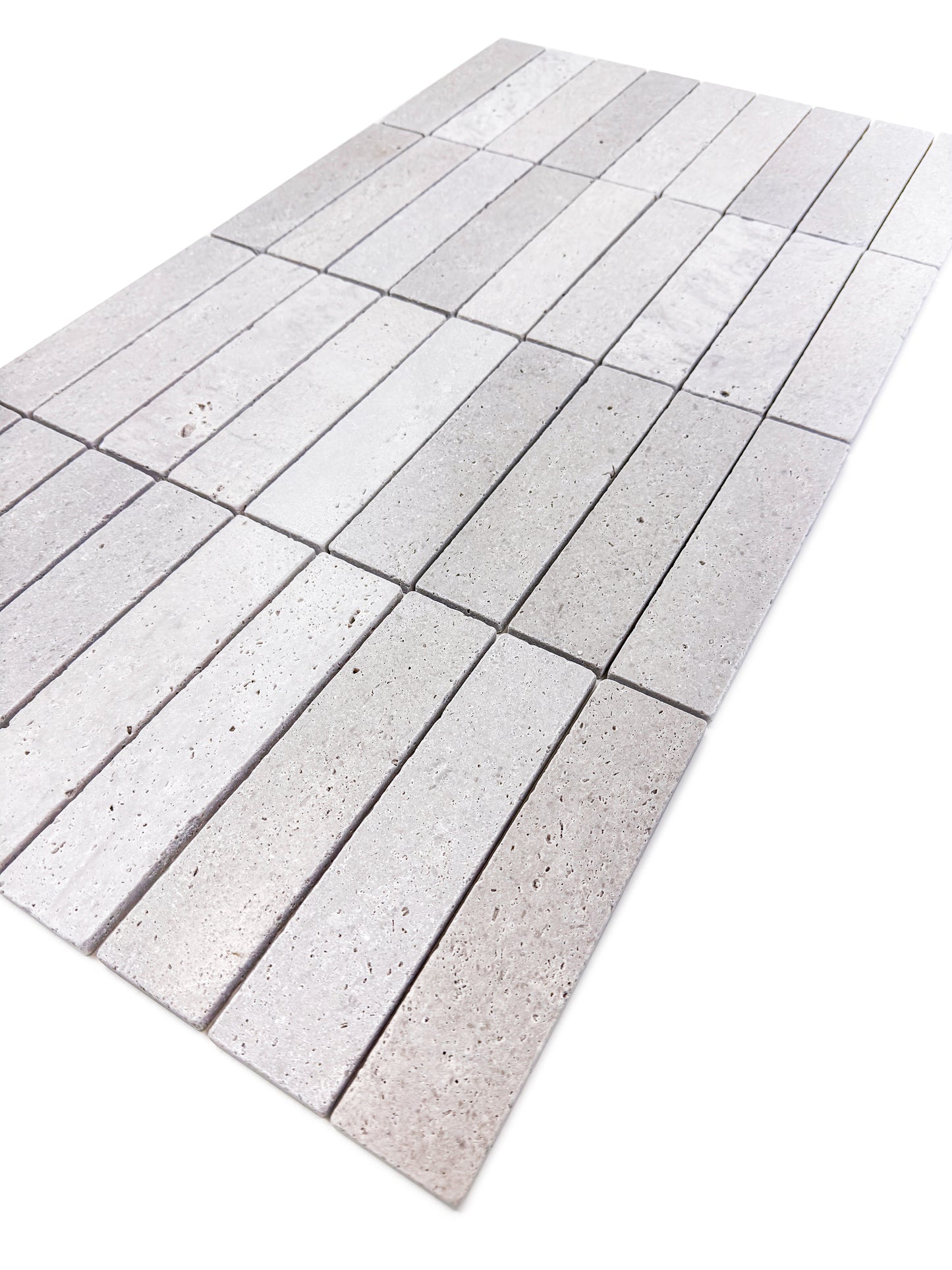 Rome Vestige Series Rectangle Kwong Sal White Travertine Tumble & Brush Leather Surface Marble Tile