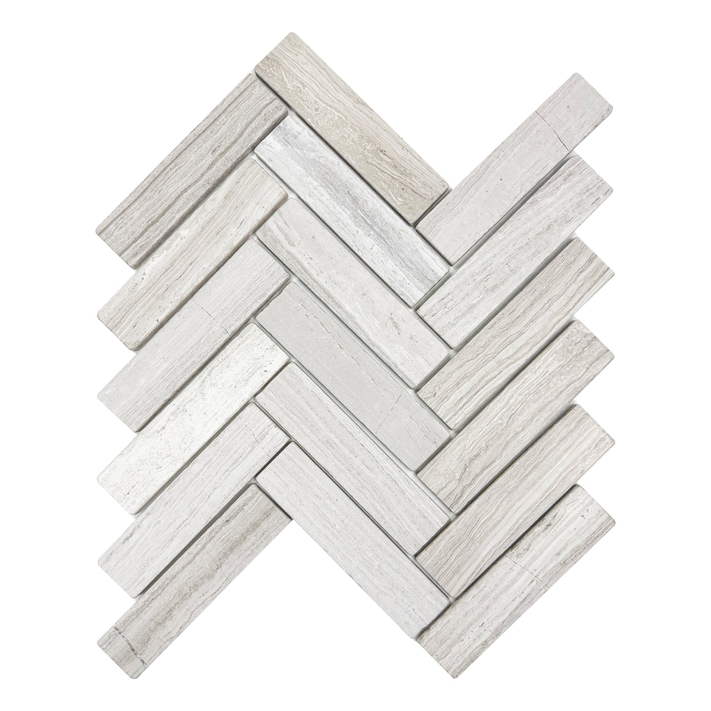 Rome Vestige Series Rectangle White Wood Marble Tumble & Brush Leather Surface Marble Tile