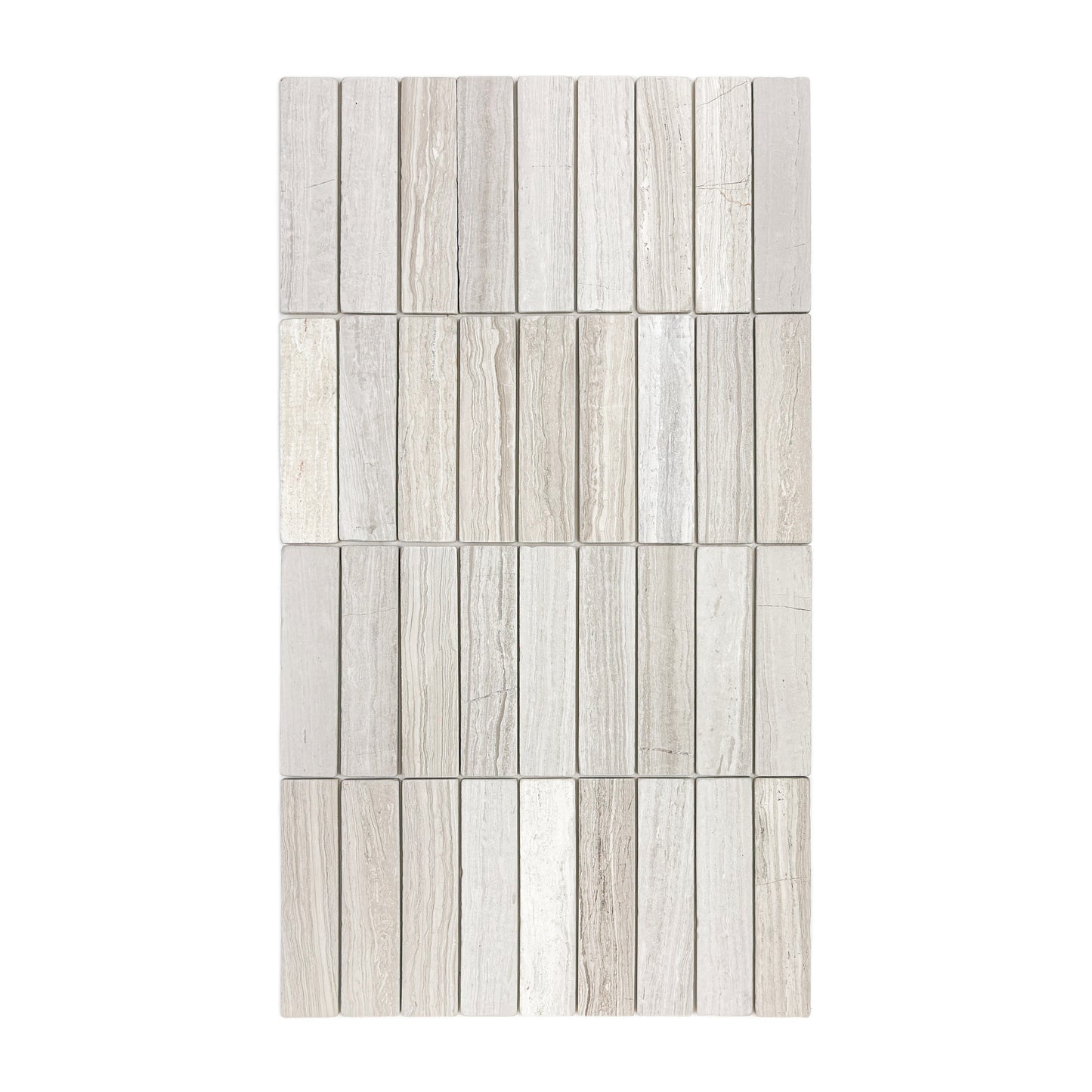 Rome Vestige Series Rectangle White Wood Marble Tumble & Brush Leather Surface Marble Tile