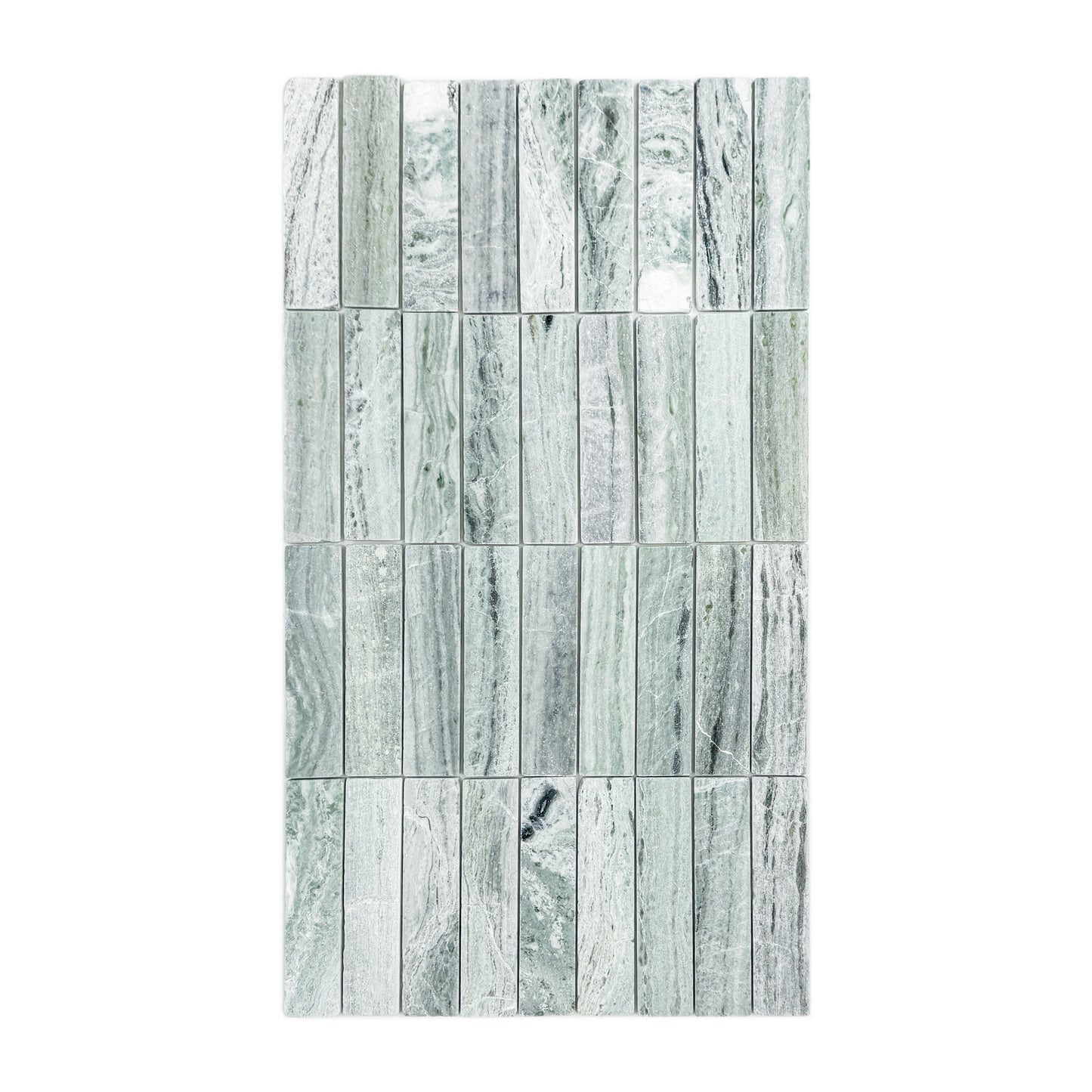 Rome Vestige Series Rectangle Jade Green Marble Tumble & Brush Leather Surface Marble Tile