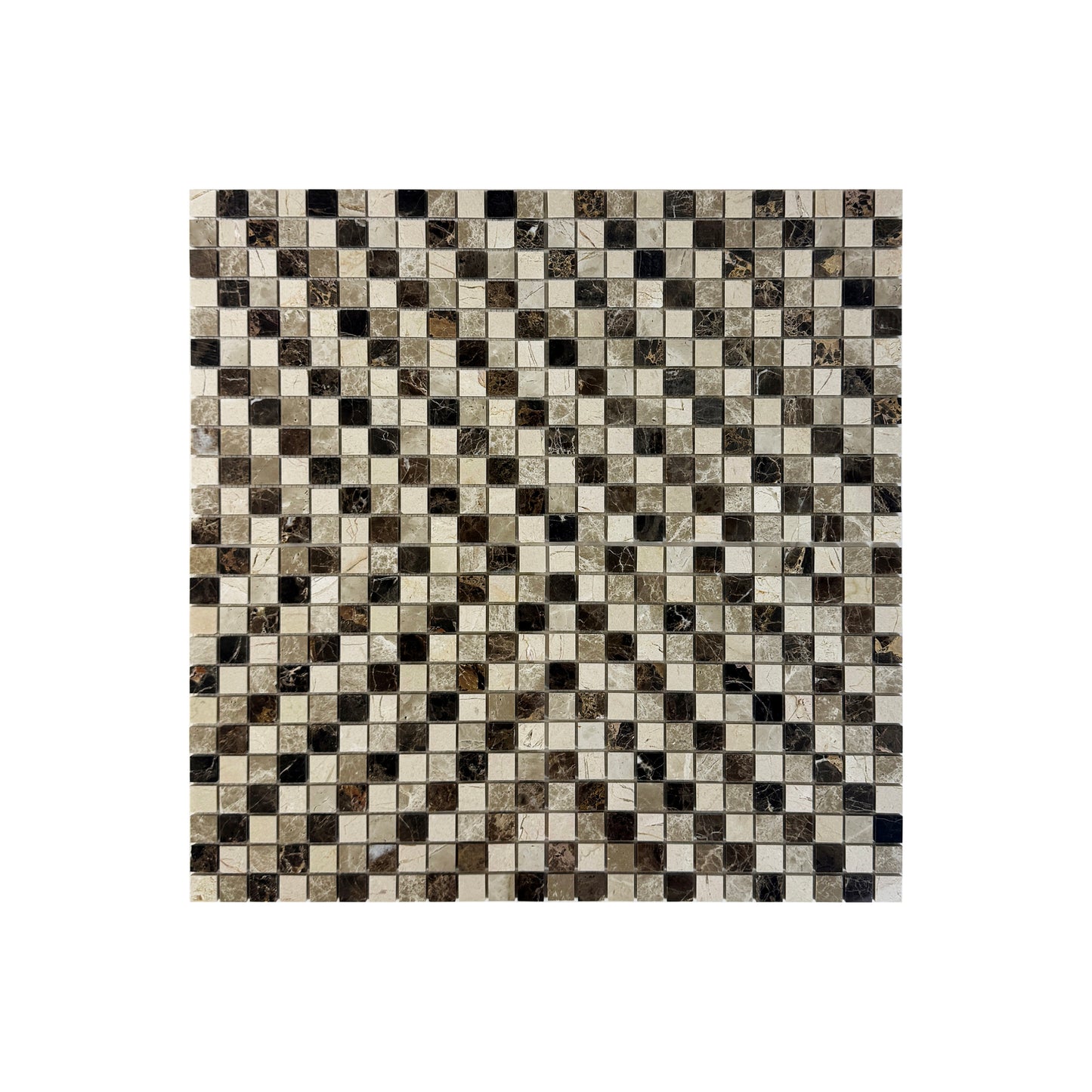 Timeless Marble Dark Emperador & Light Emperador & Cream Marfil Polished Regular Pattern Marble Mosaic