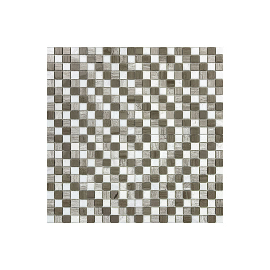 Wood Vein Mix White Polished Regular Pattern Mosaic