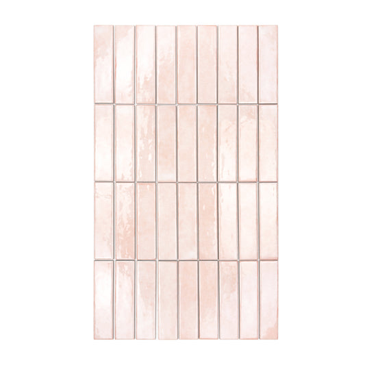 Positano Series Light Peach Glossy Porcelain Artisanal Tile
