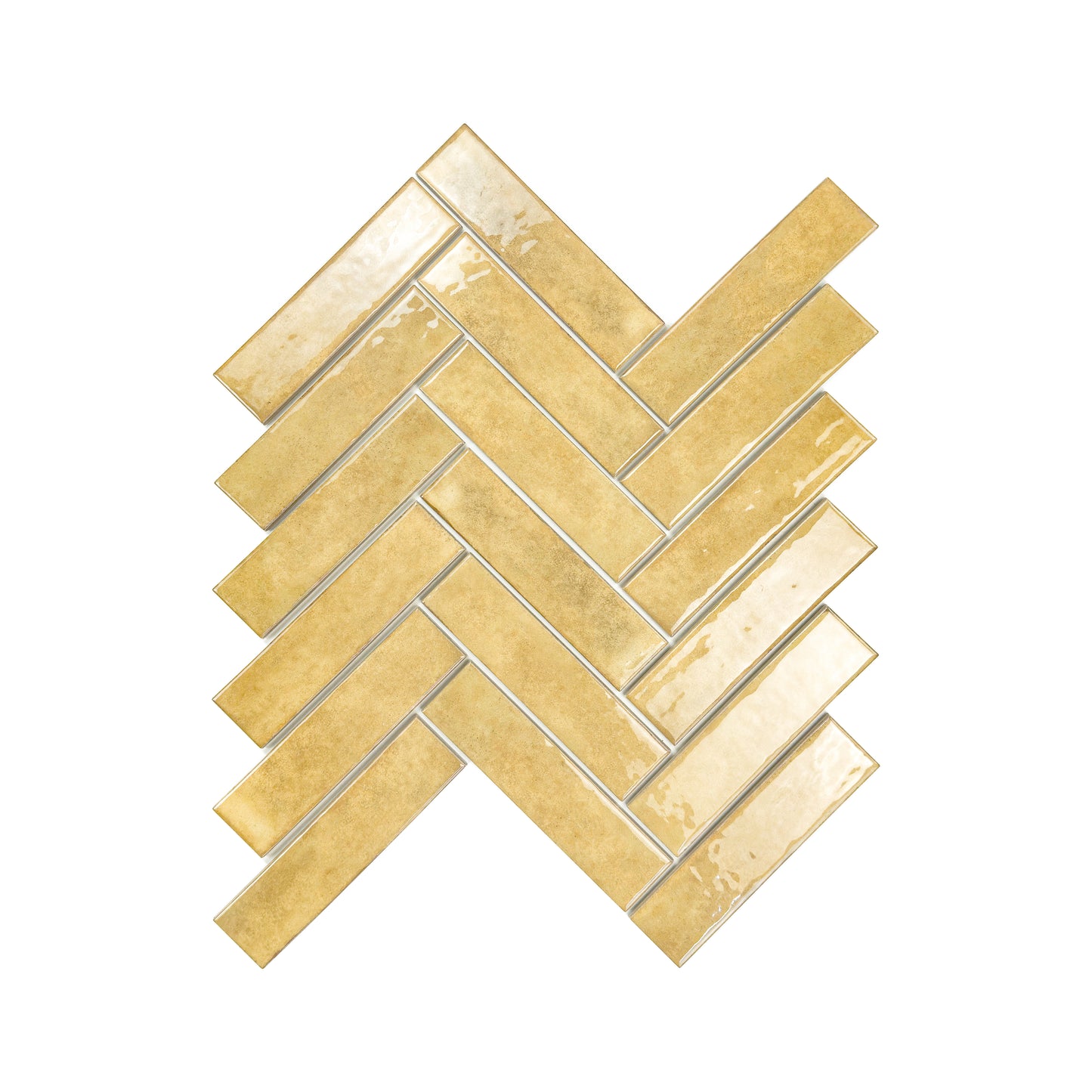 Positano Series Flaxen Yellow Glossy Porcelain Artisanal Tile