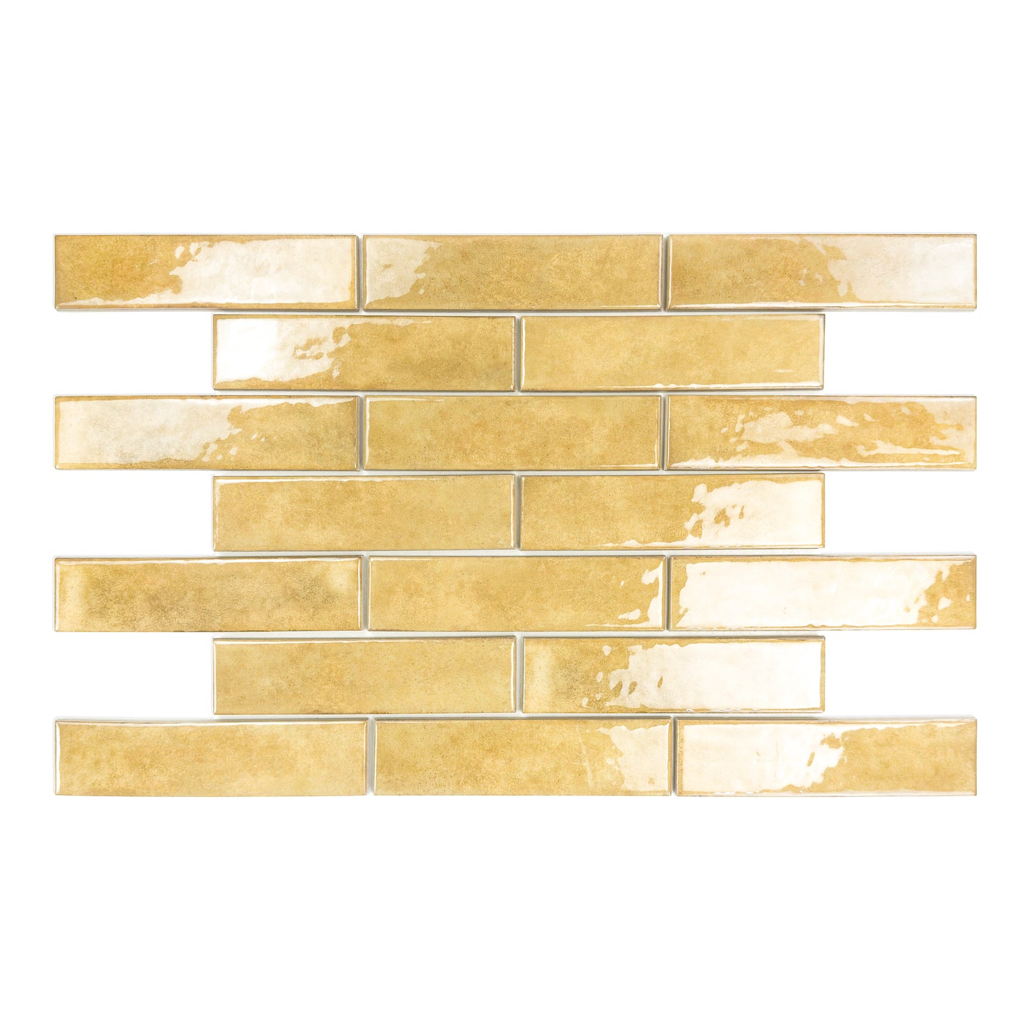 Positano Series Flaxen Yellow Glossy Porcelain Artisanal Tile