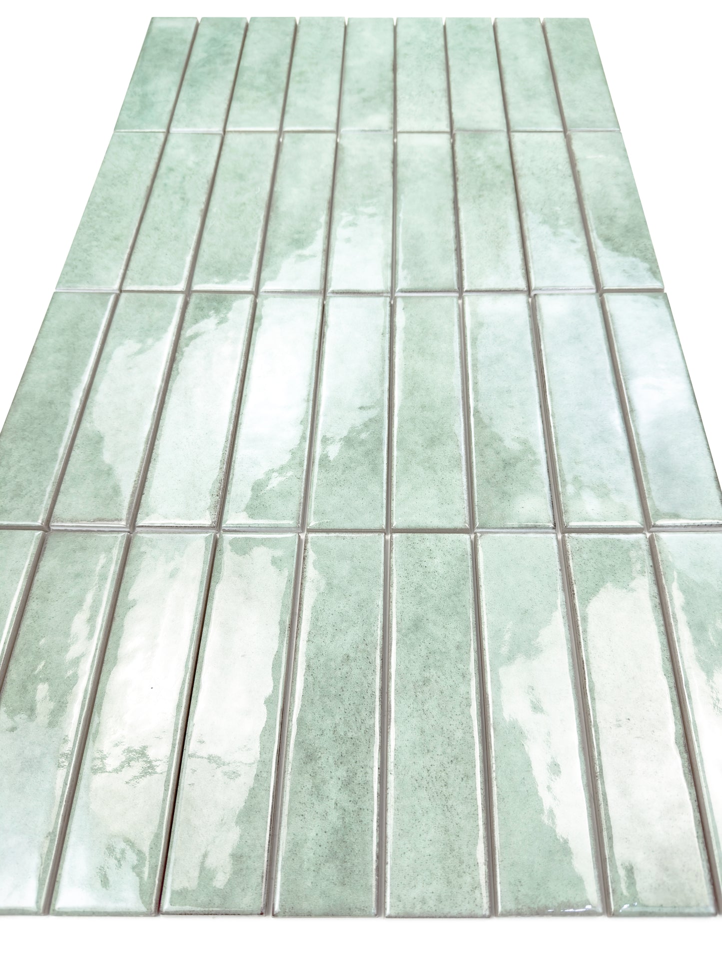 Positano Series Saga Green Glossy Porcelain Artisanal Tile