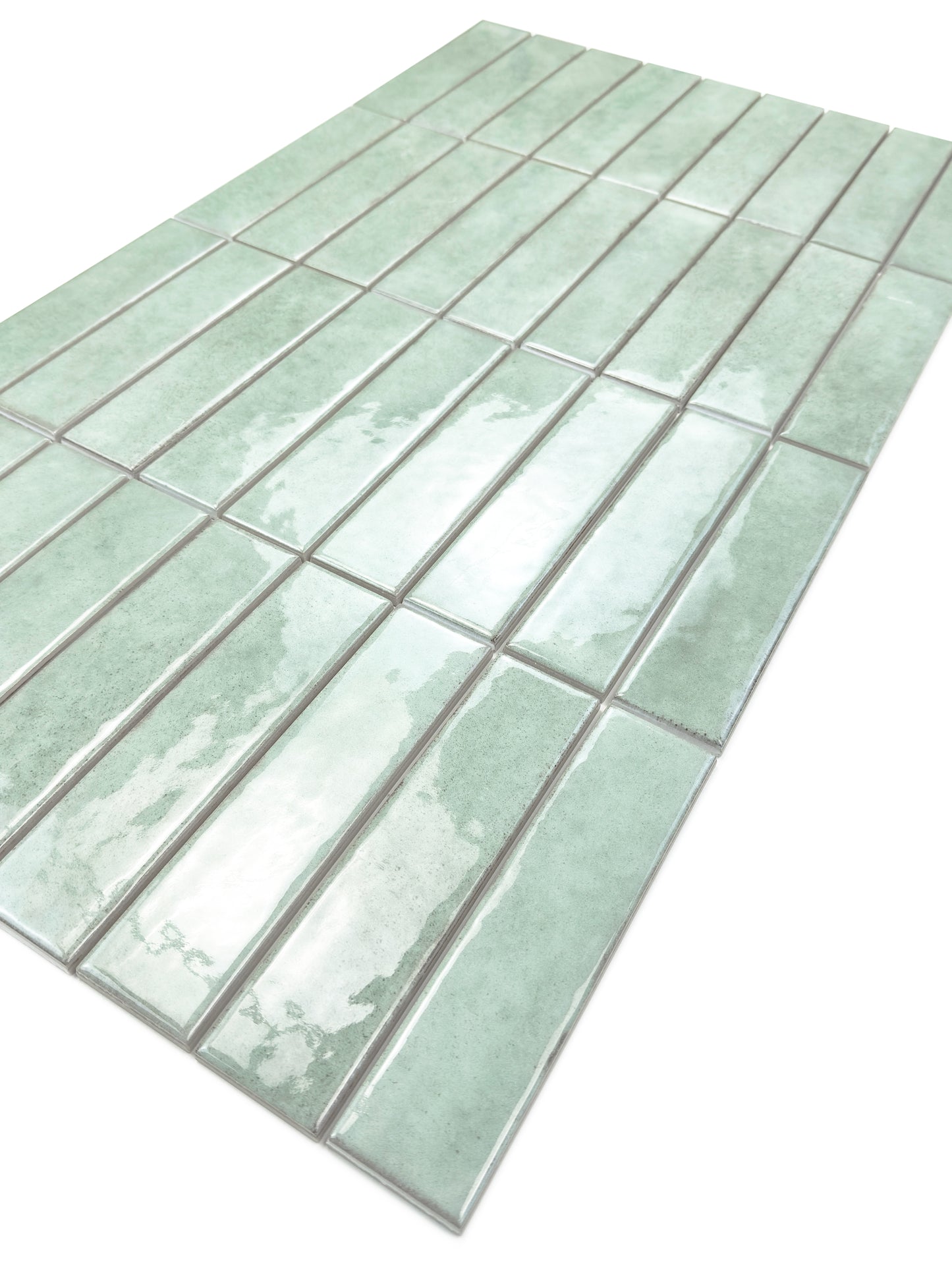 Positano Series Saga Green Glossy Porcelain Artisanal Tile