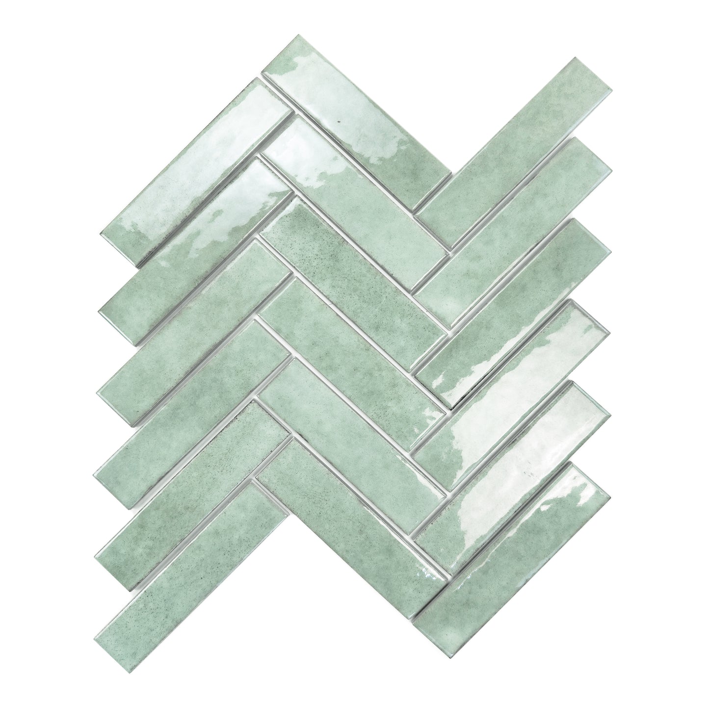 Positano Series Saga Green Glossy Porcelain Artisanal Tile