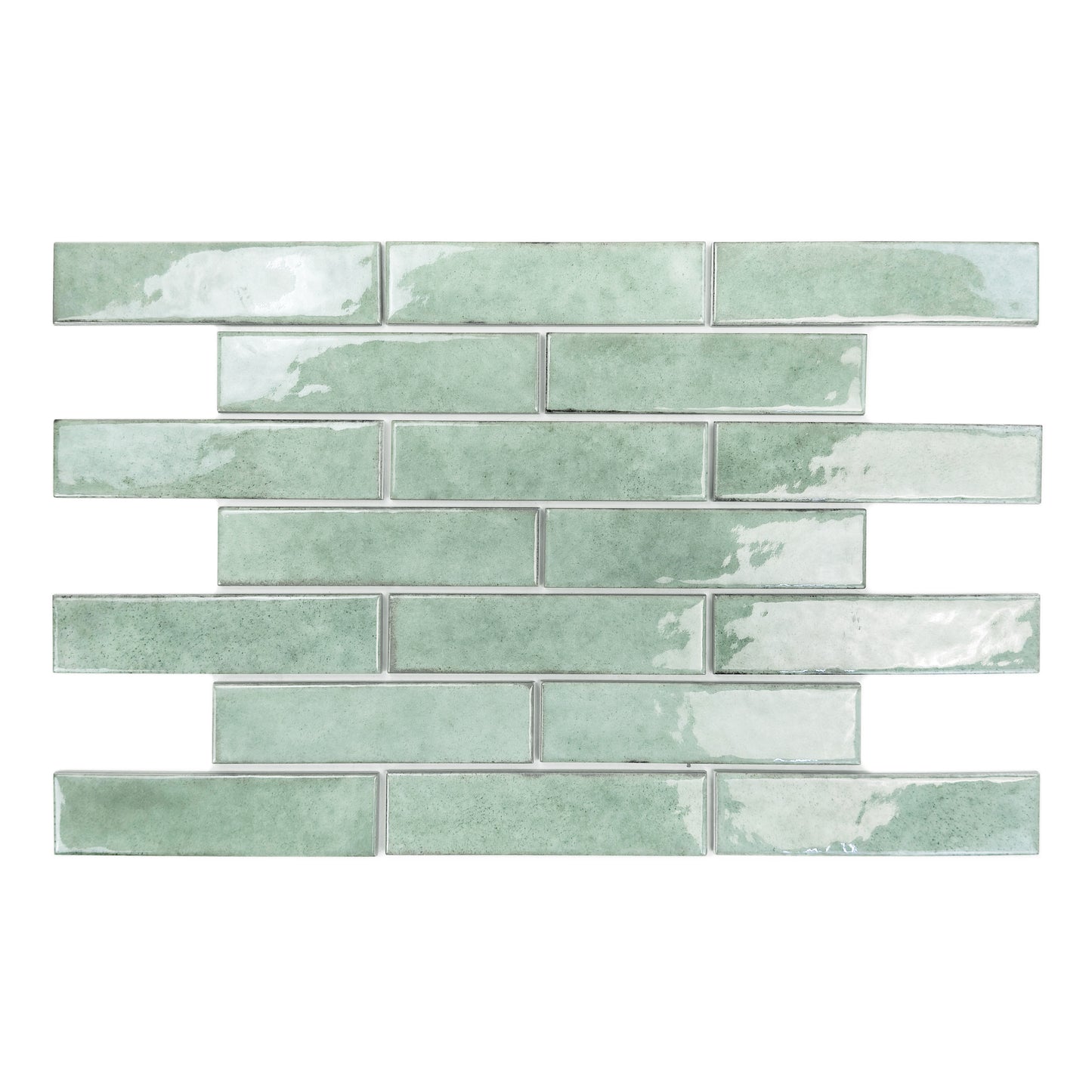 Positano Series Saga Green Glossy Porcelain Artisanal Tile