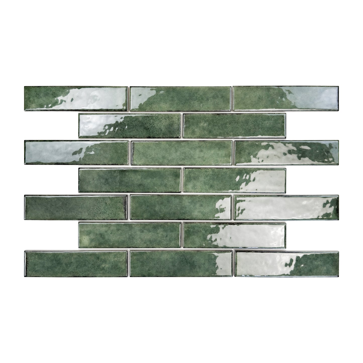 Positano Series Moss Green Glossy Porcelain Artisanal Tile