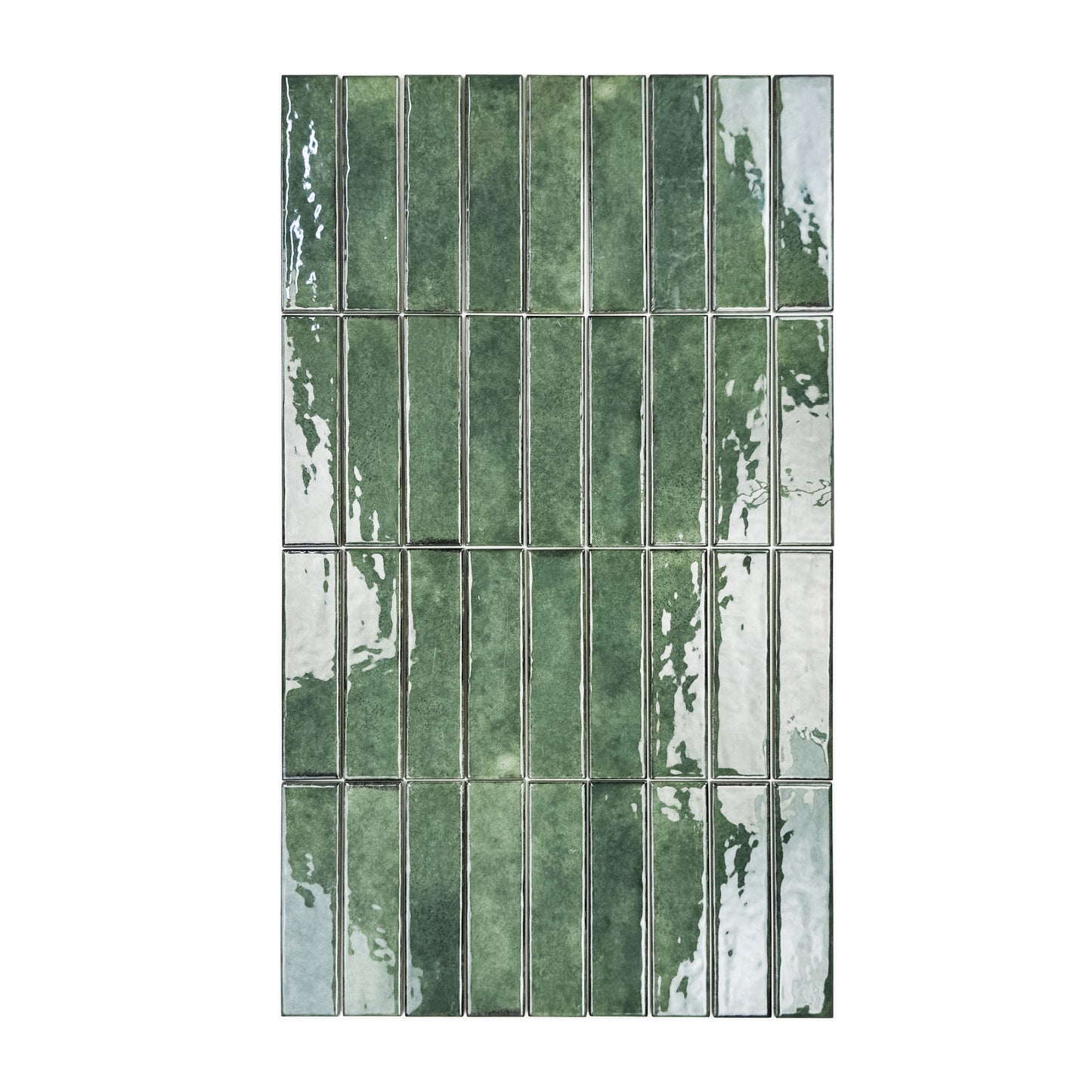 Positano Series Moss Green Glossy Porcelain Artisanal Tile