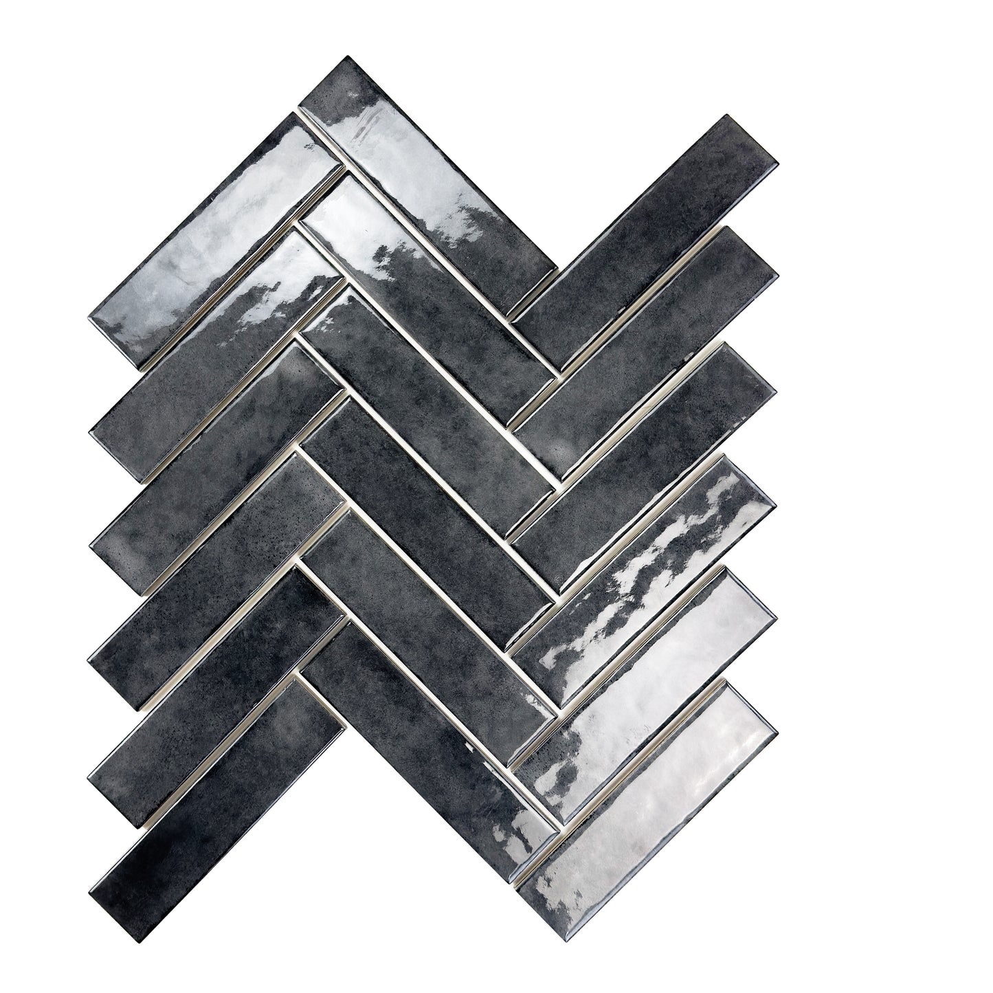 Positano Series Pebble Grey Glossy Porcelain Artisanal Tile