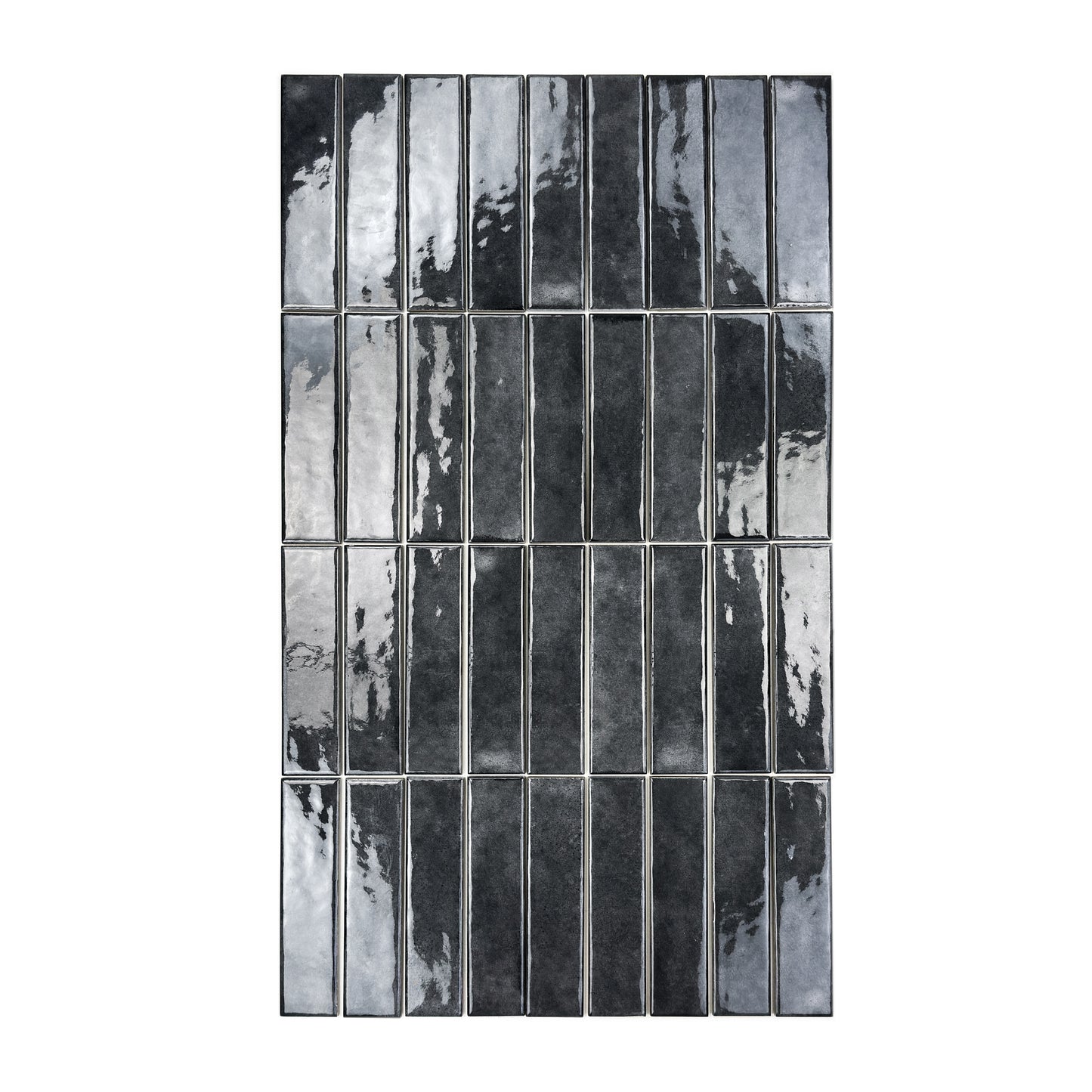 Positano Series Pebble Grey Glossy Porcelain Artisanal Tile