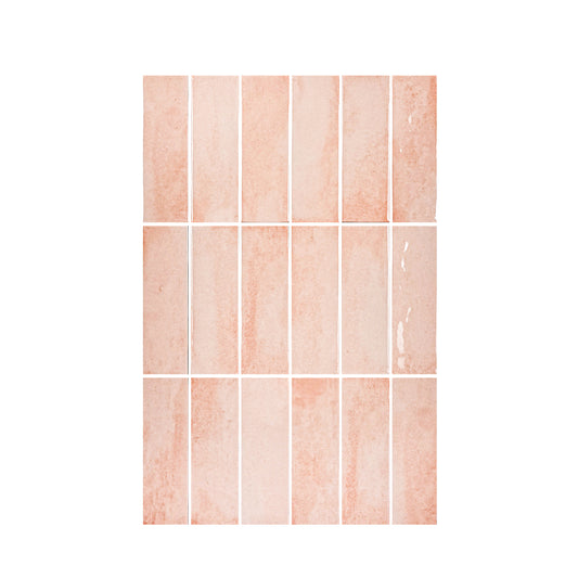 Milan Chromatic Series Cantaloupe Orange Rectangle Glossy Porcelain Artisanal Tile
