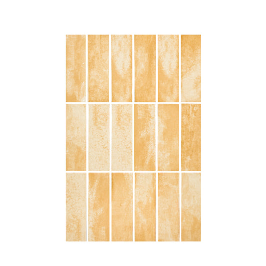 Milan Chromatic Series Butter Yellow Rectangle Glossy Porcelain Artisanal Tile