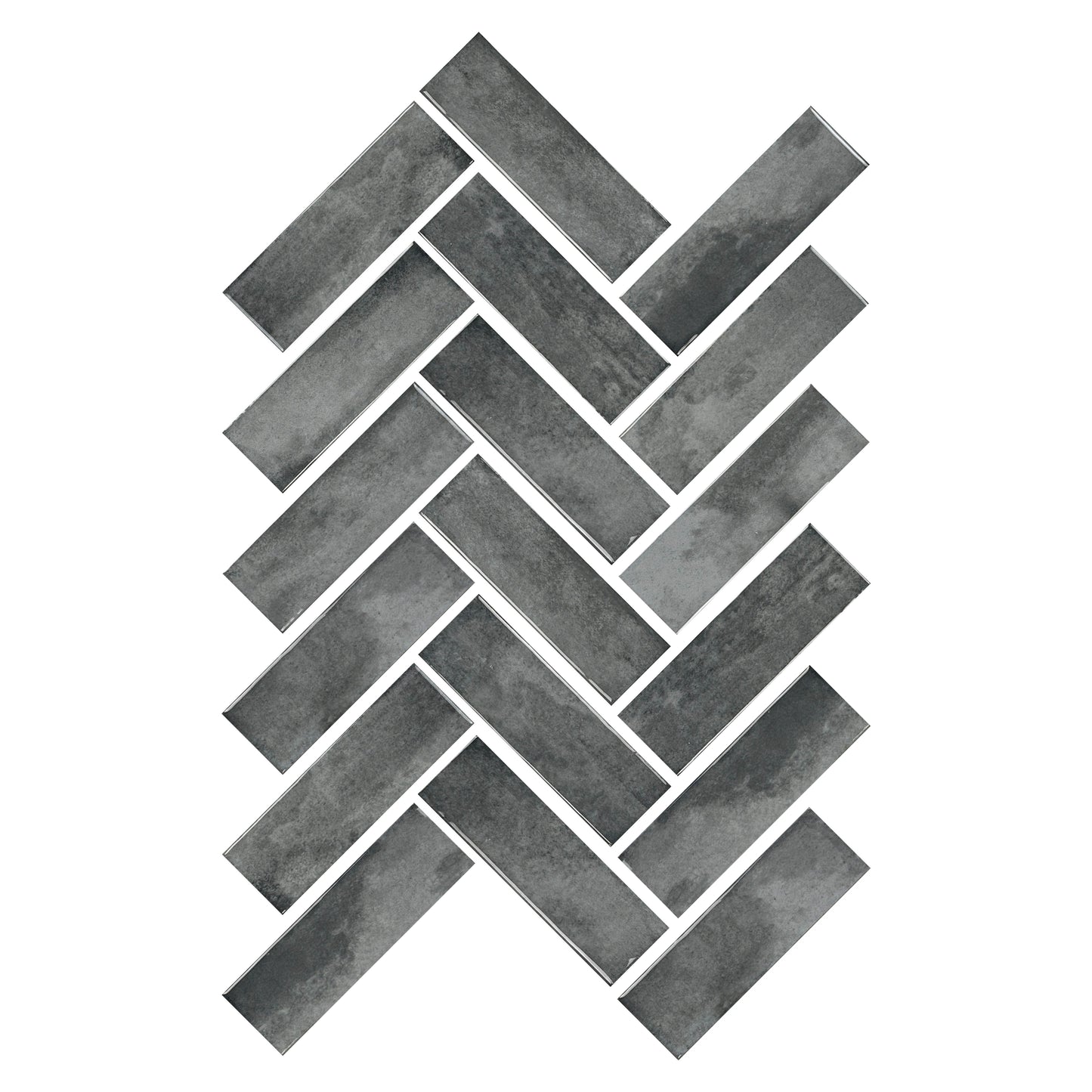 Milan Chromatic Series Cloud Grey Rectangle Glossy Porcelain Artisanal Tile