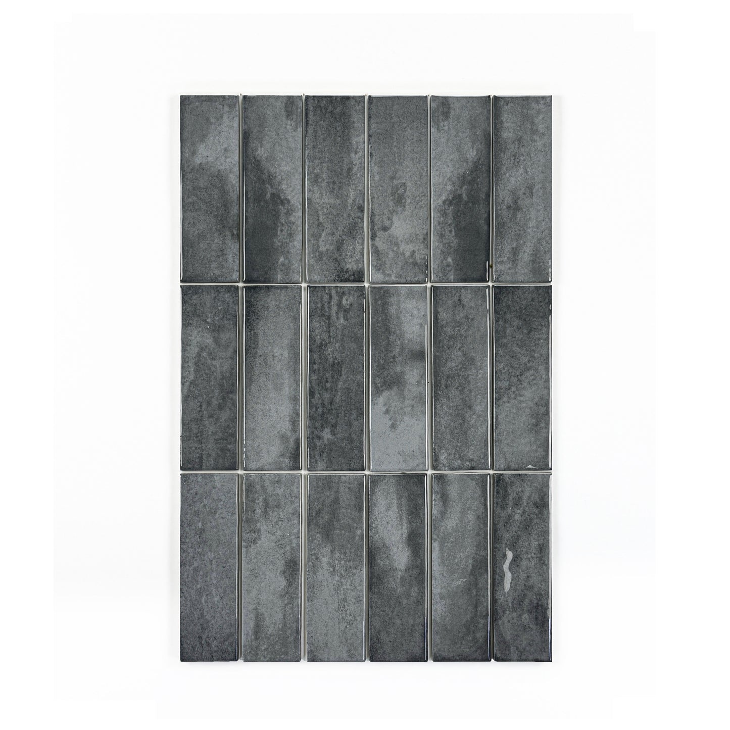 Milan Chromatic Series Cloud Grey Rectangle Glossy Porcelain Artisanal Tile