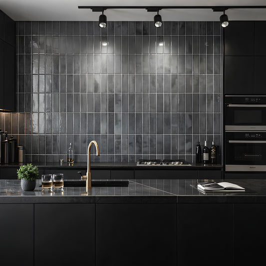 Milan Chromatic Series Cloud Grey Rectangle Glossy Porcelain Artisanal Tile